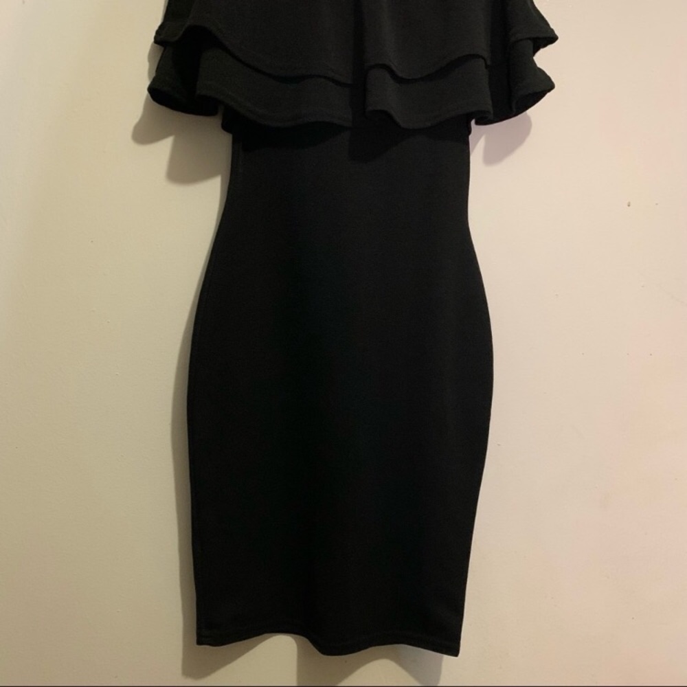 Missguided Ruffle Black Dress - Picture 4 of 8